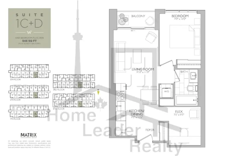 Westgate-on-Main-Condos-Model-1C+D-floorplan