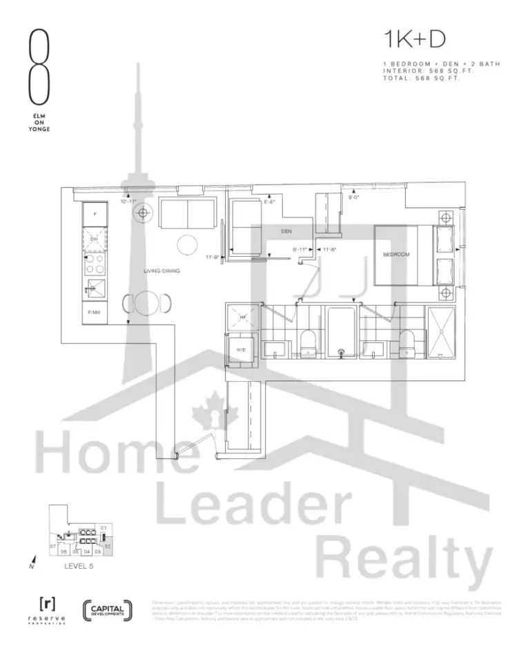 8-Elm-Street-Condos-Model-1K+D-floorplan