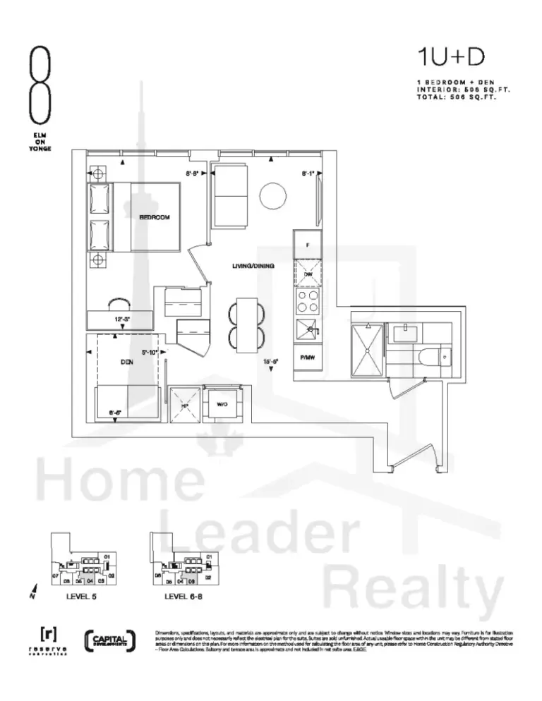 8-Elm-Street-Condos-Model-1U+D-floorplan