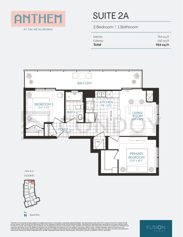 Anthem at The Metalworks Condos Floor Plan 2A