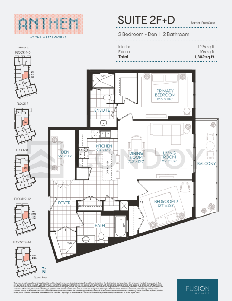 Anthem at The Metalworks Condos Floor Plan 2F+D