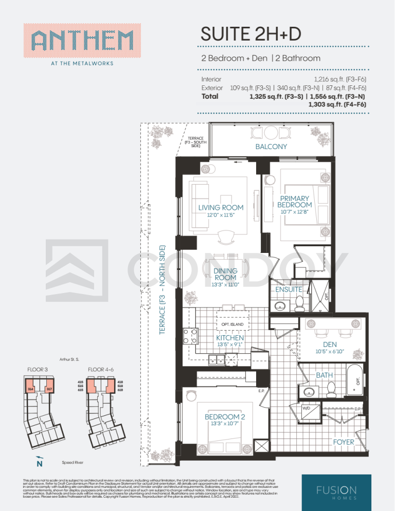 Anthem at The Metalworks Condos Floor Plan 2H+D
