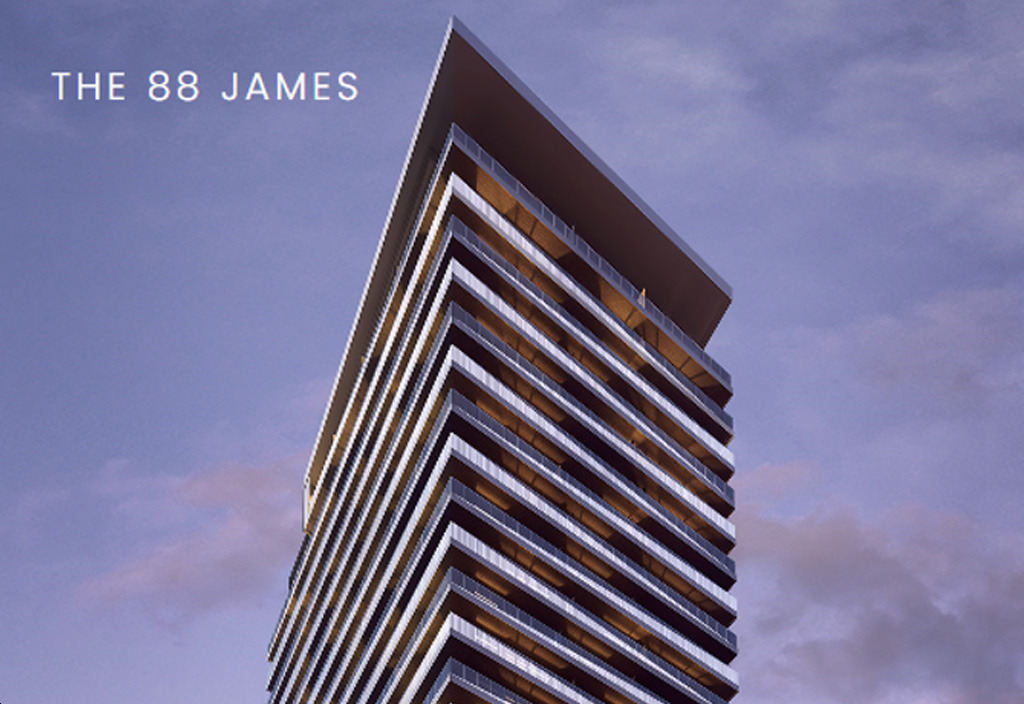 88 James Condos - Exterior-View-of-Upper-Levels-at-Dusk-9