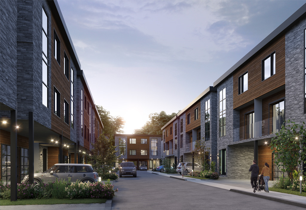 Aria Homes - Streetscape-View-of-Exteriors-at-Dusk-2