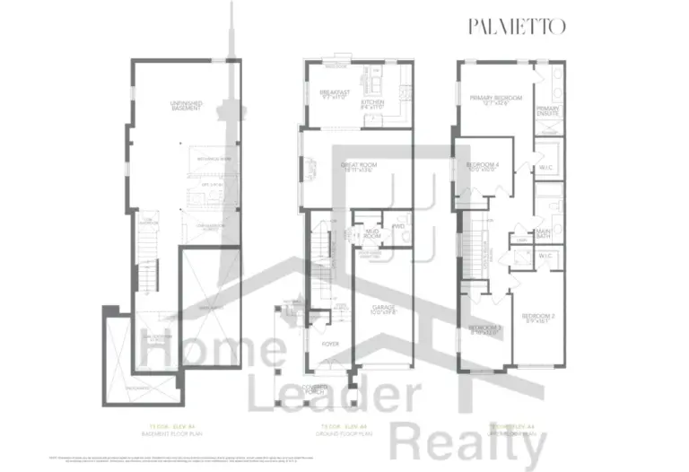 Palmetto North Oshawa Living - Ashton T3 COR El A4 - floorplan