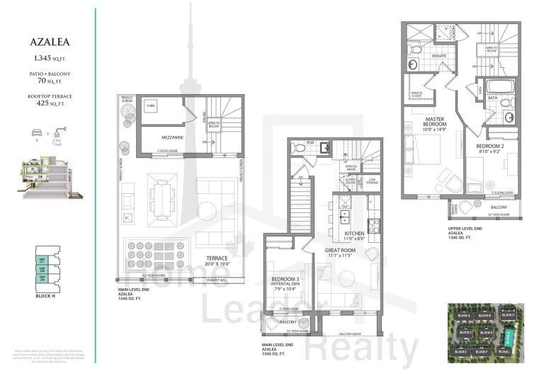 Jefferson Heights Towns Azalea Floor Plans