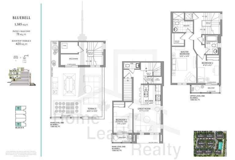 Jefferson Heights Towns Bluebell Floor Plans