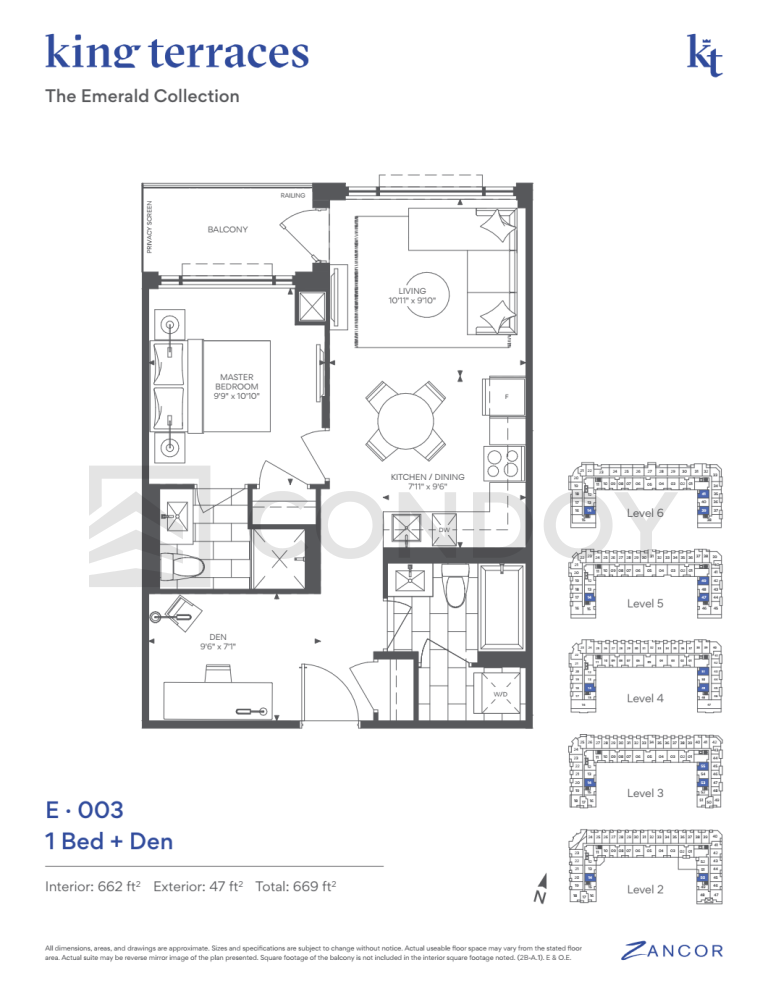 King Terraces Condos E.003 Floorplan
