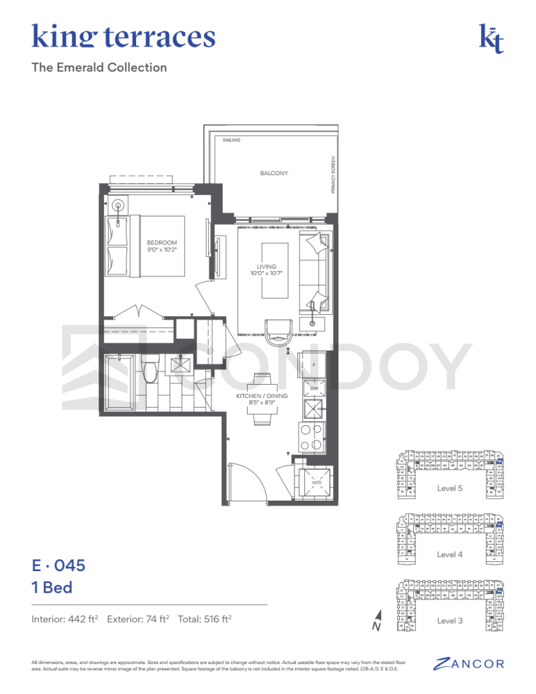 King Terraces Condos E.045 Floorplan
