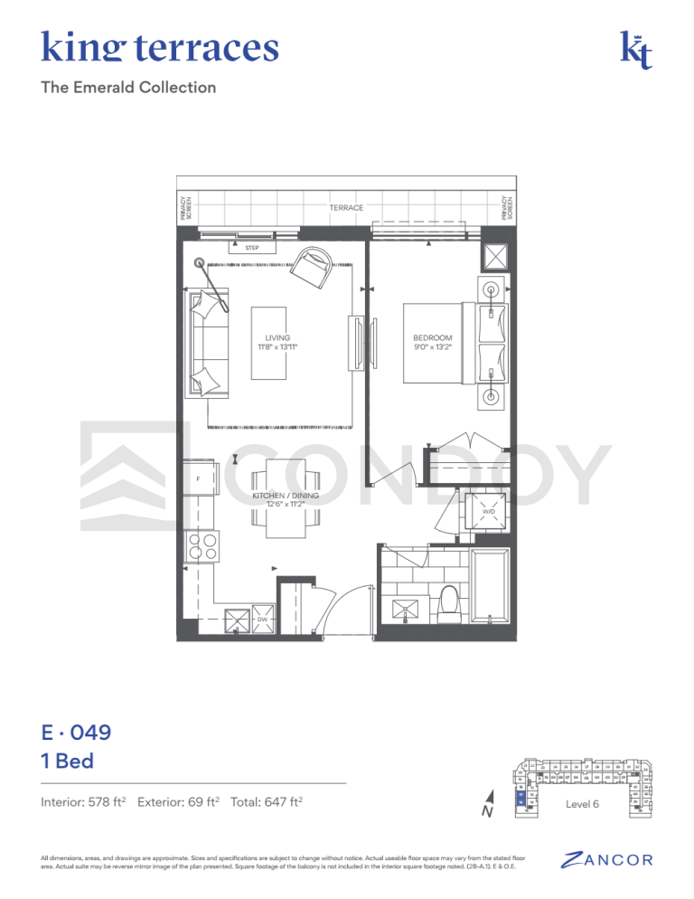 King Terraces Condos E.049 Floorplan