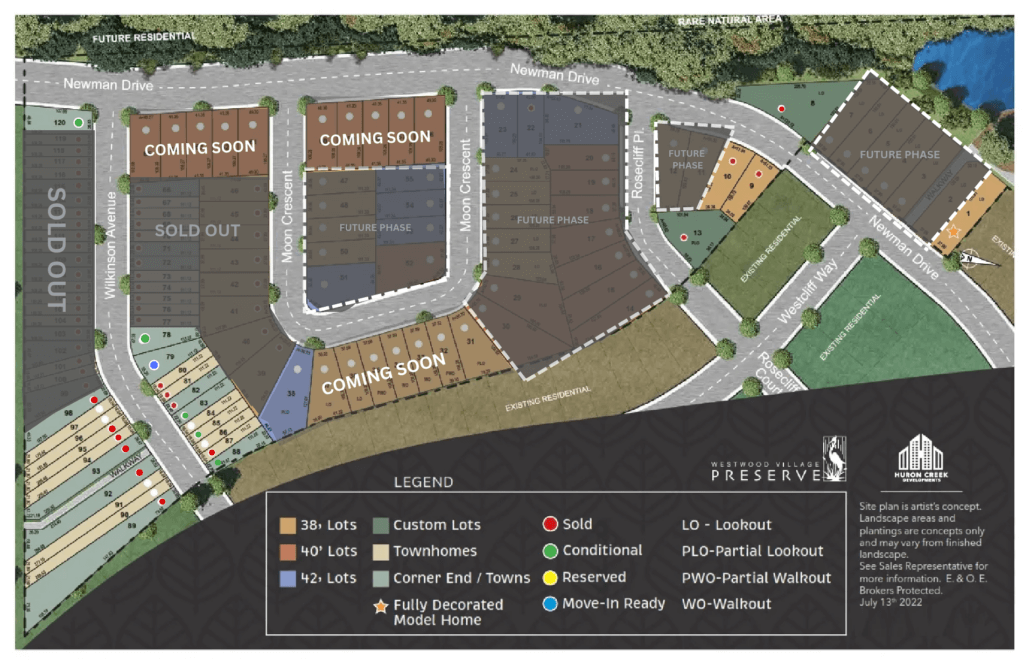 Westwood Village Preserve Homes - Site-Map