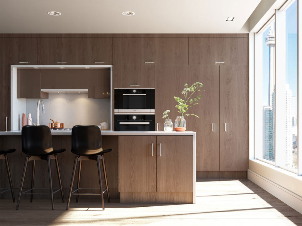 The Well Condos - Penthouse-Kitchen-island-with-Seating