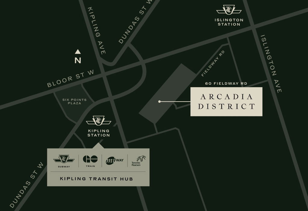 Arcadia District Condos Transit Map and Project Location
