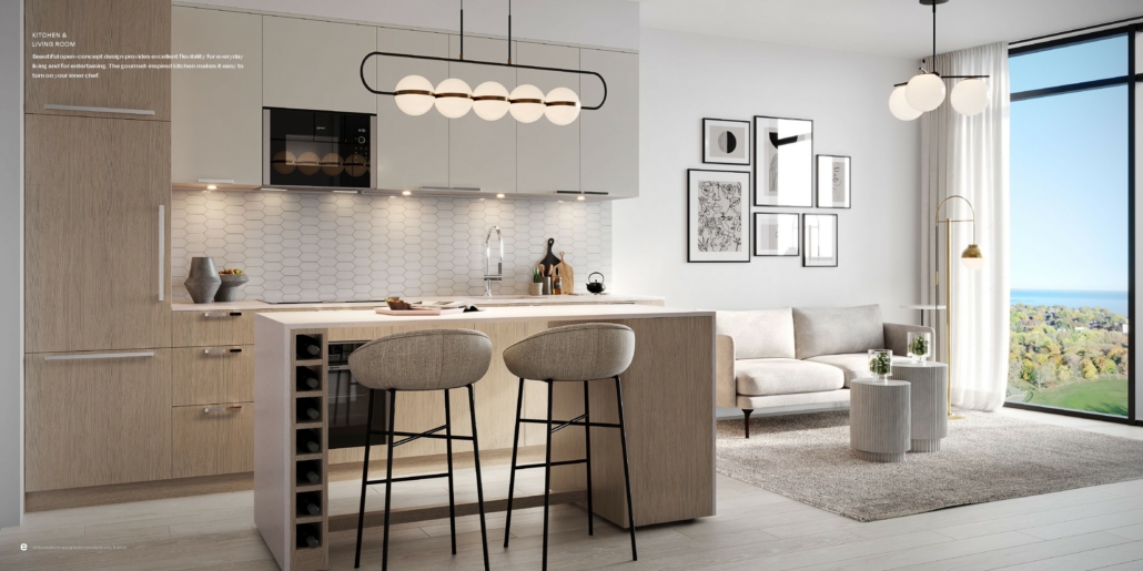 EXHALE CONDOS - kitchen and living room