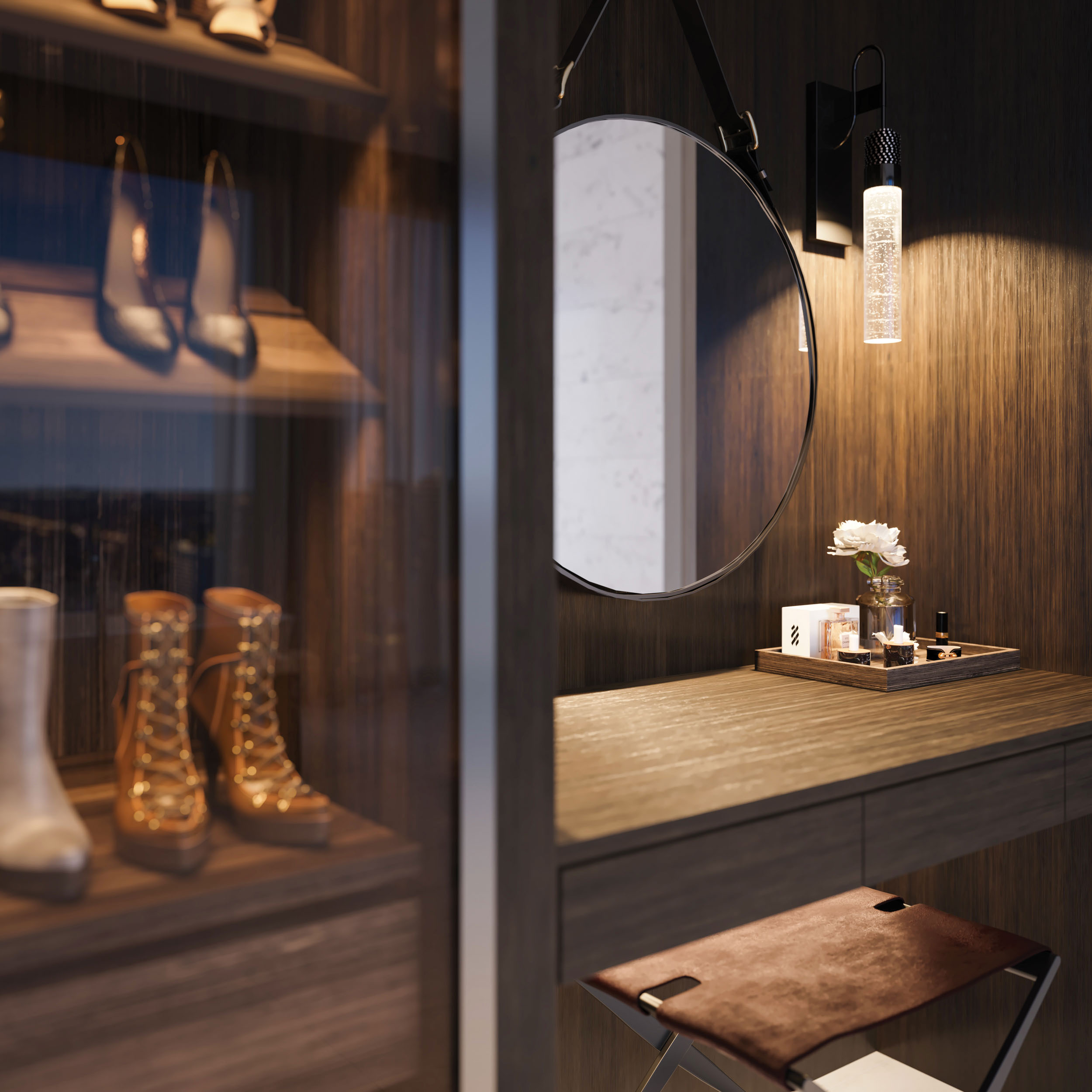 50 Scollard Condos Bedroom Closet Vignette