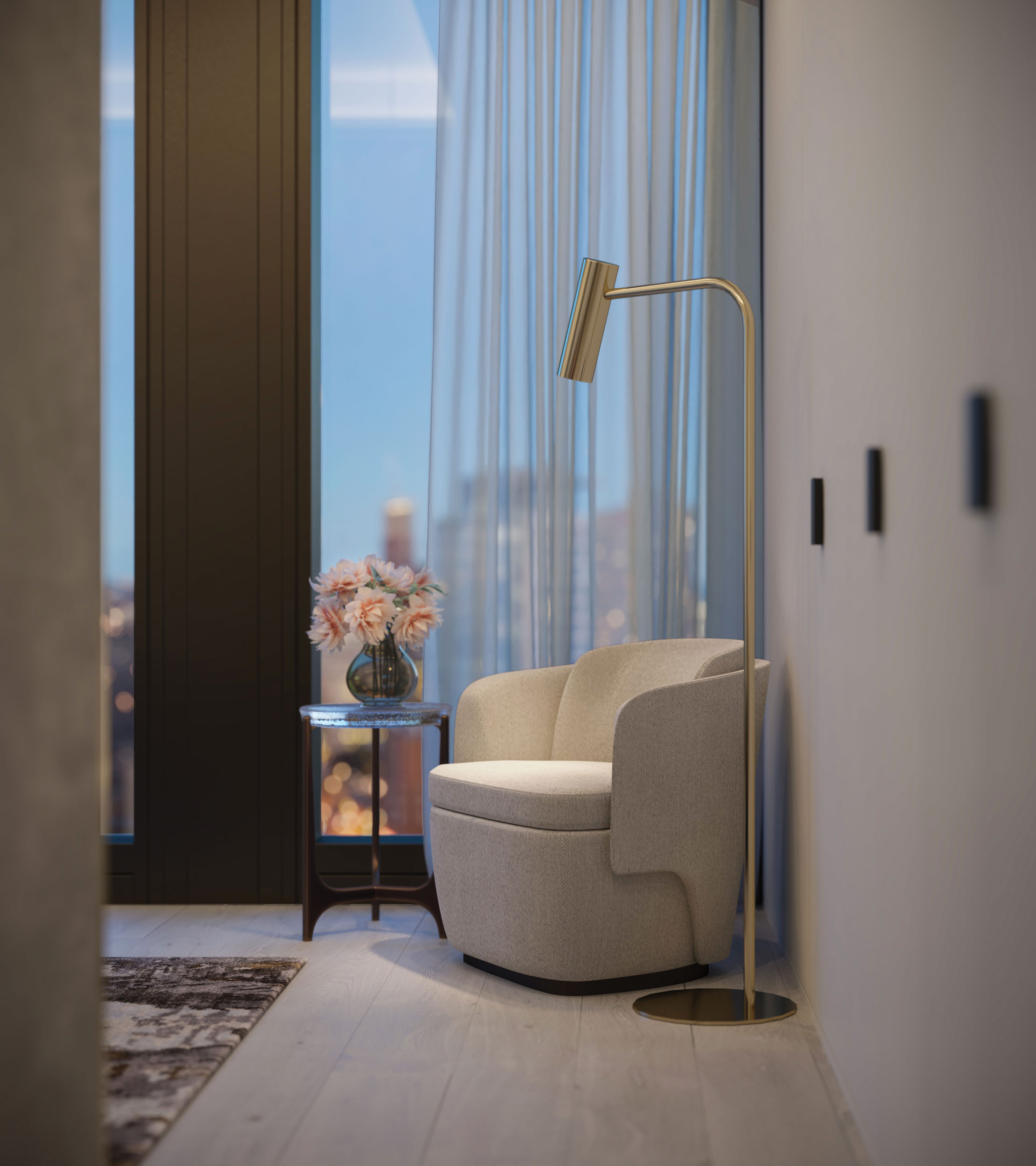 50 Scollard Condos Bedroom Vignette