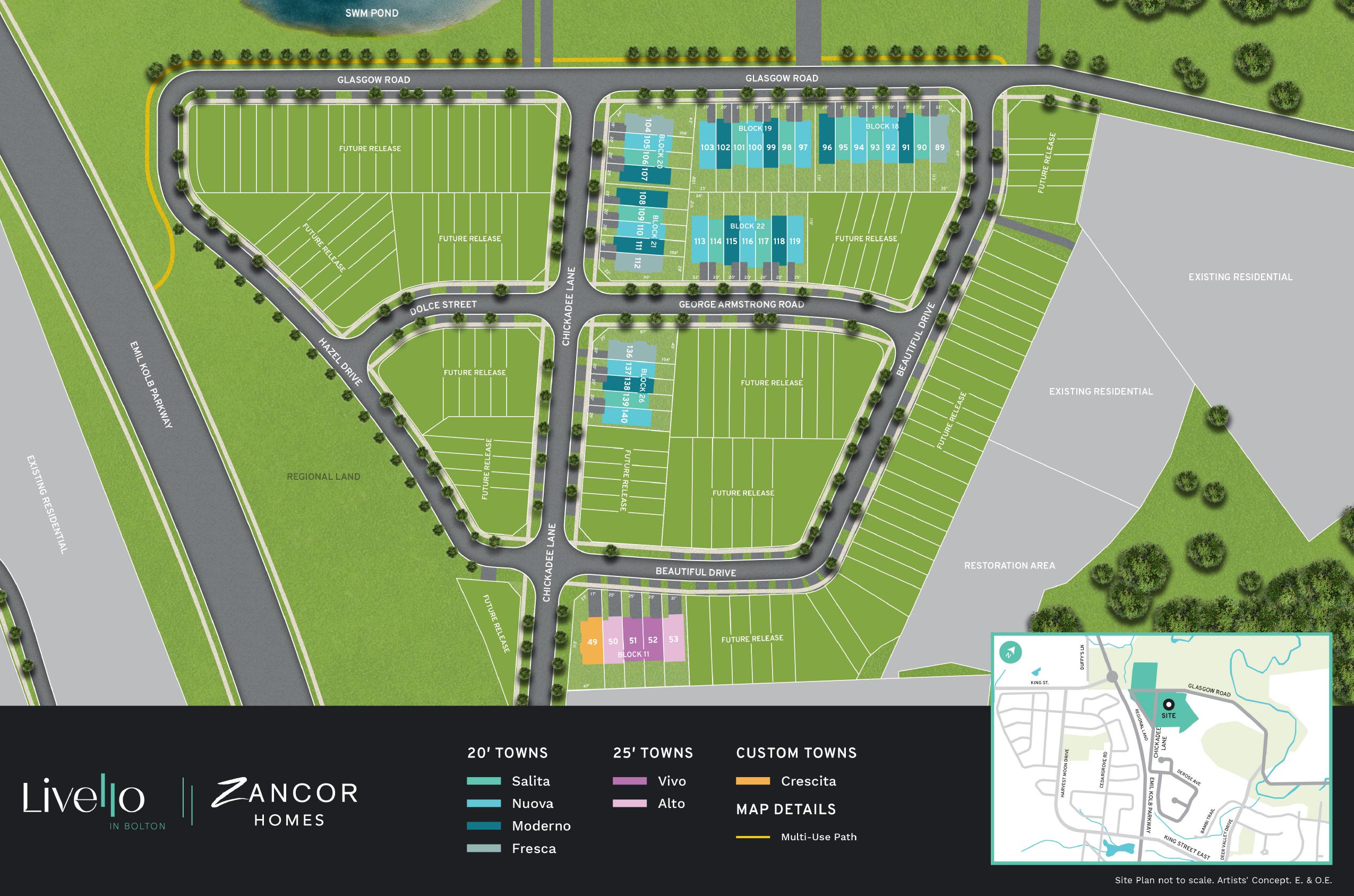 Livello Towns Site Plan