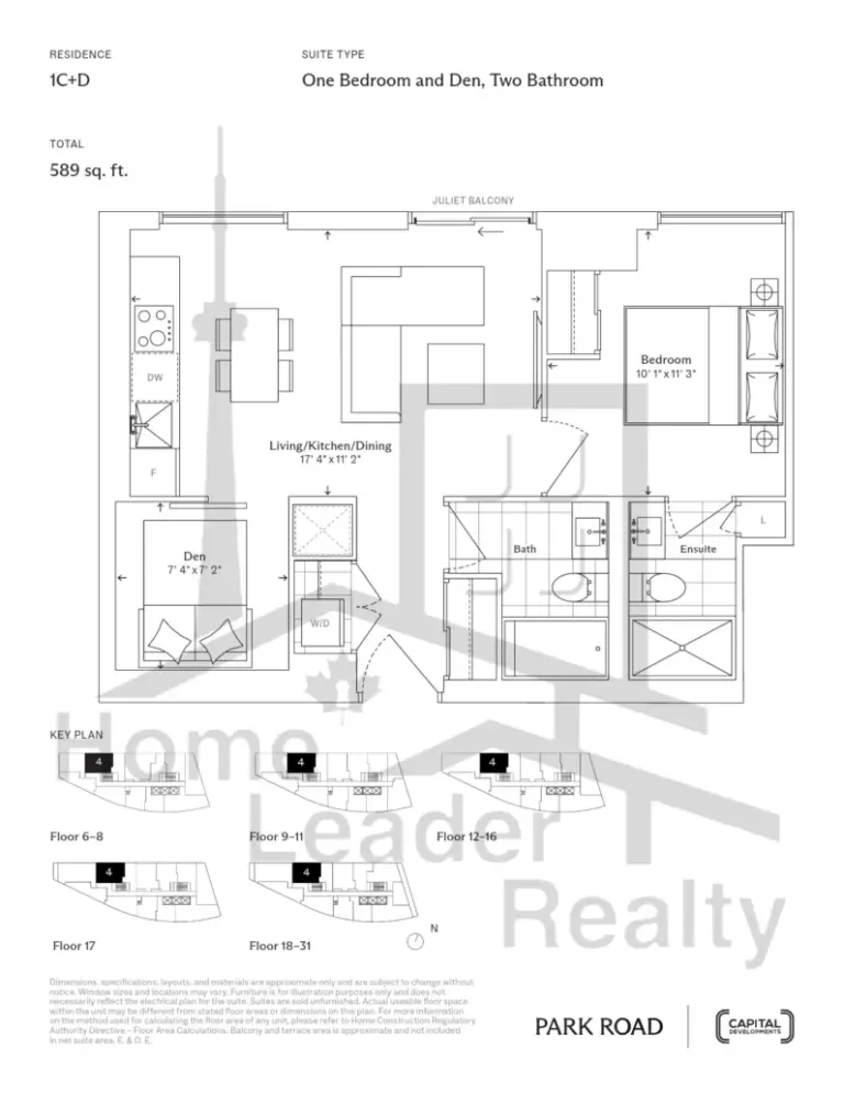Park Road Condos - 1C+D - floorplan