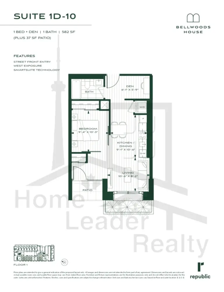 Bellwoods-House-Condos-1D-10 SUITE floorplan