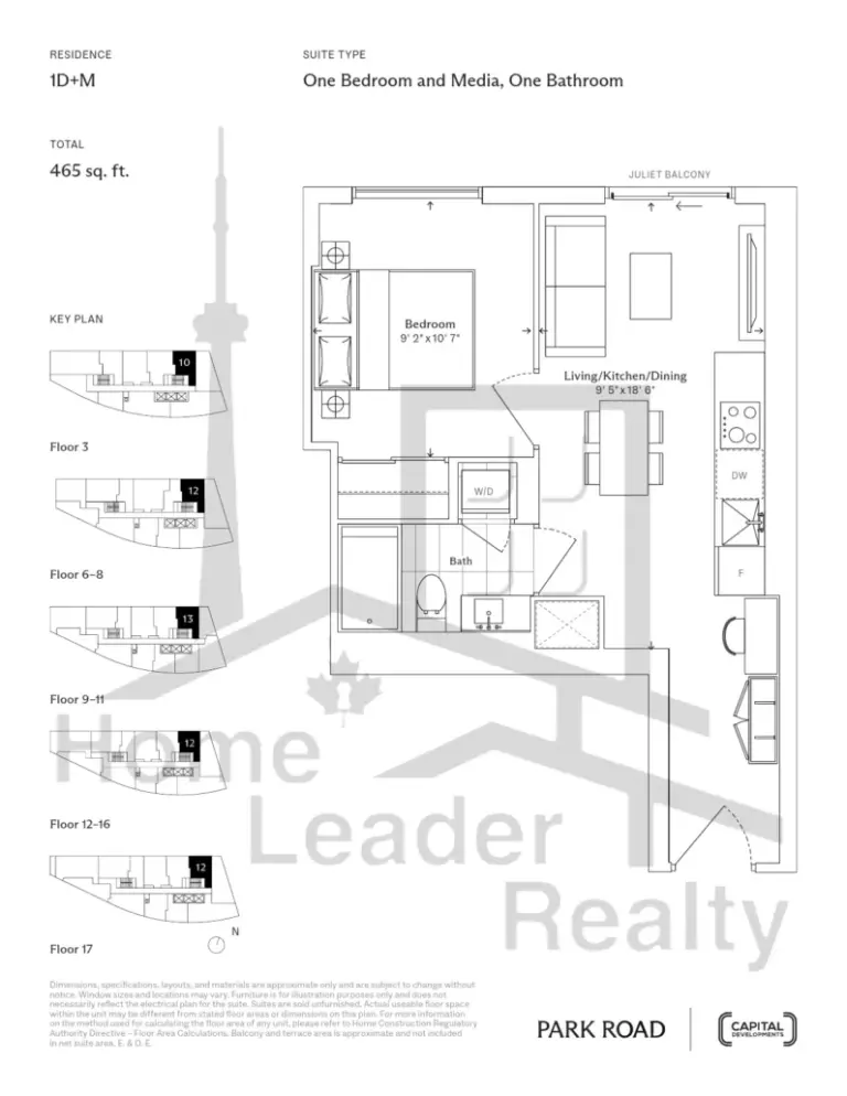 Park Road Condos - 1D+M - floorplan