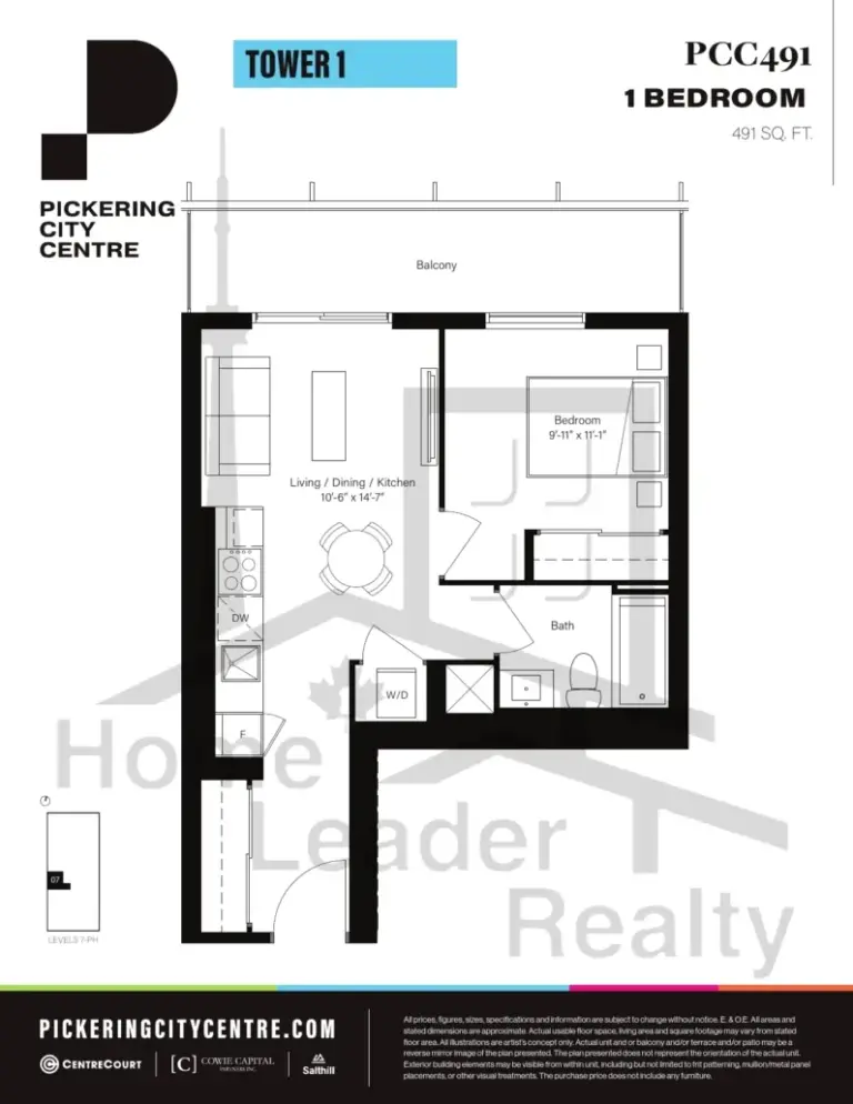 Pickering City Center Condos - 1907 - floorplan