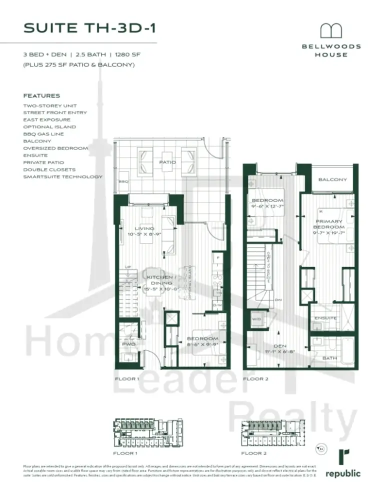 Bellwoods-House-Condos-TH-3D-1 SUITE floorplan