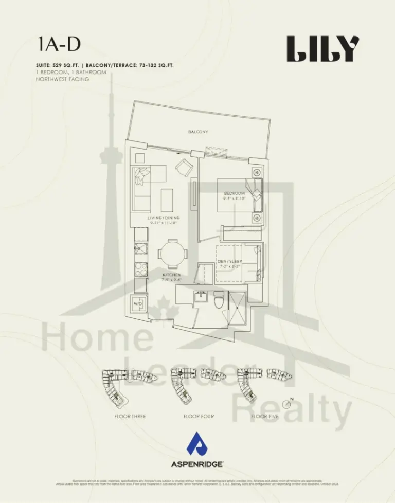 Lily-at-Crosstown-Condos-318-1A-D-floorplans