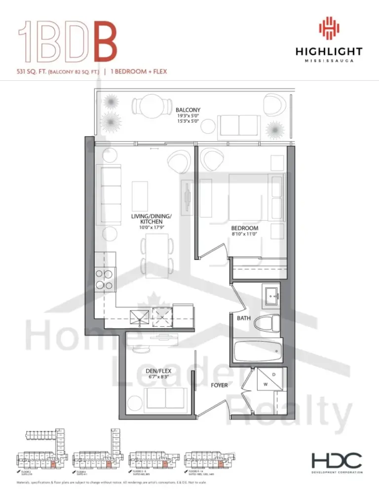 Highlight-Condos-1005 (1BD-B)-floorplan