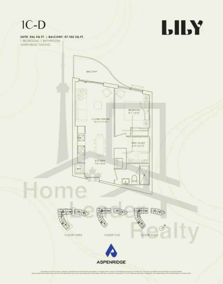 Lily-at-Crosstown-Condos-425-1C-D-floorplans