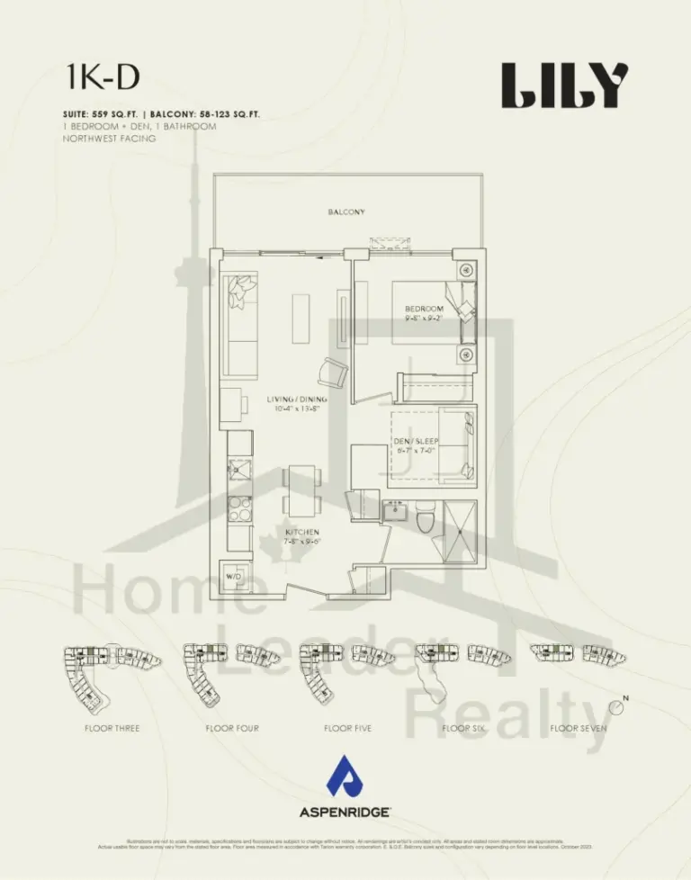 Lily-at-Crosstown-Condos-535-1K-D-floorplans