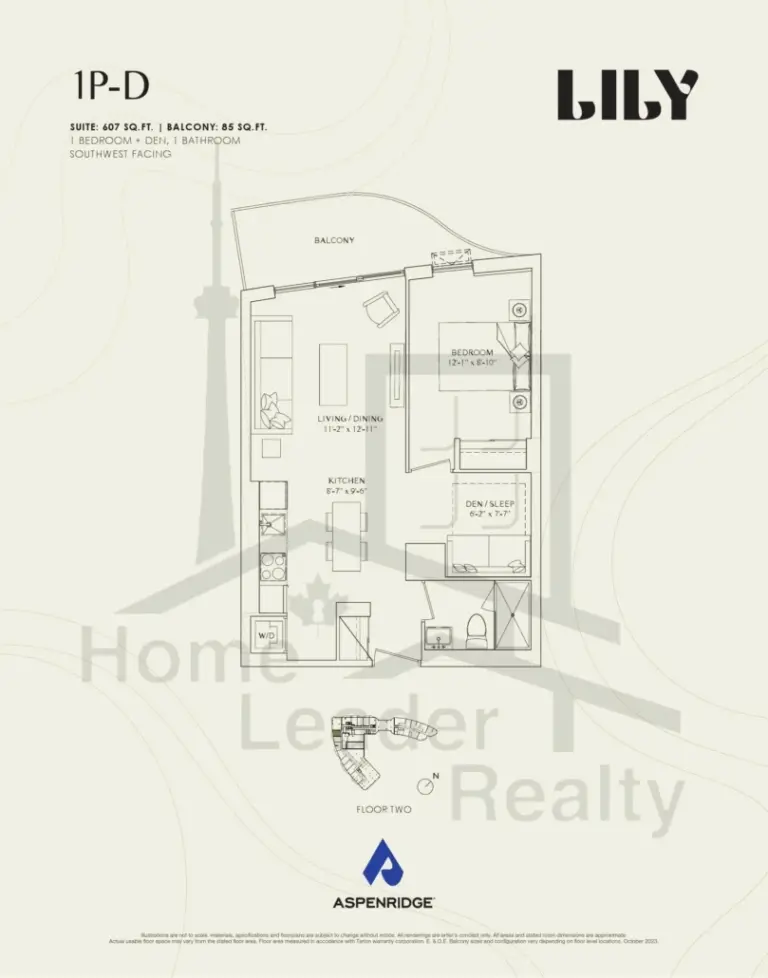 Lily-at-Crosstown-Condos-214-1P-D-floorplans