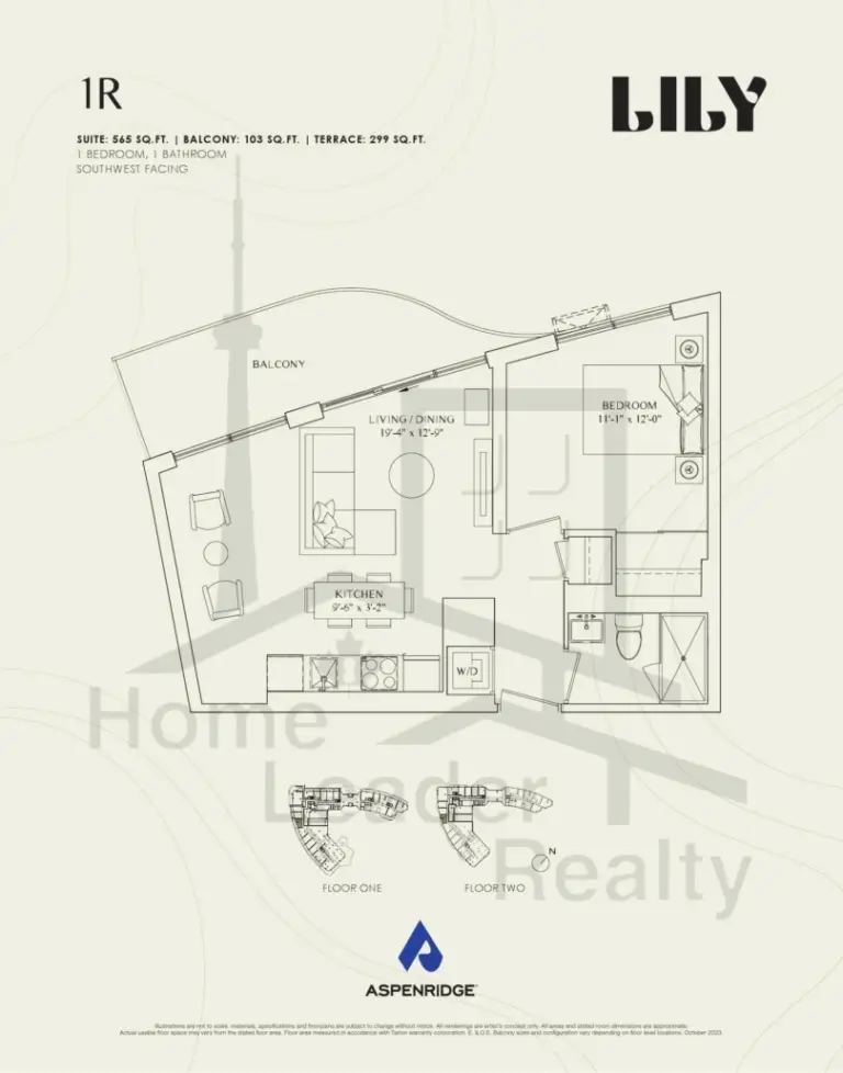 Lily-at-Crosstown-Condos-114-1R-floorplans