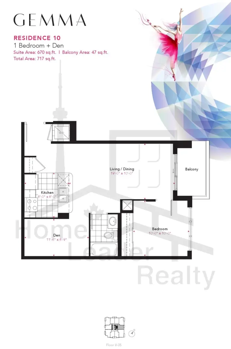 Residence 10 GEMMA Condos | Residence 10 | 670 Sq.Ft. | 1.5B