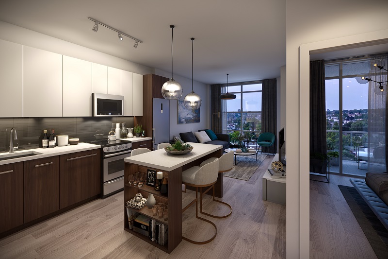 Scout Condos Living+Kitchen