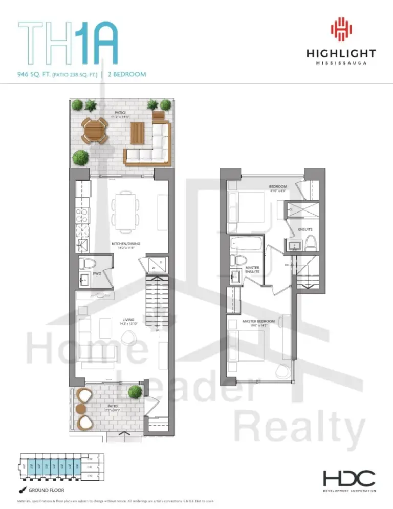 Highlight-Condos-110/TH02-(TH-1A)-floorplan
