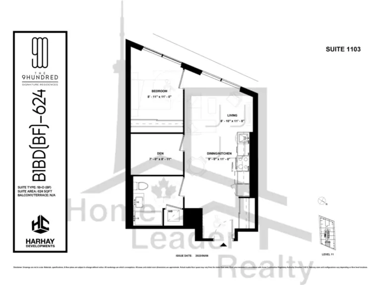 The-9Hundred-Condos-1103-1B+D-floorplan
