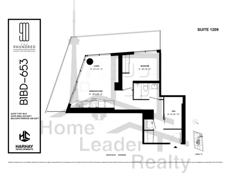 The-9Hundred-Condos-1209-1B+D-floorplan