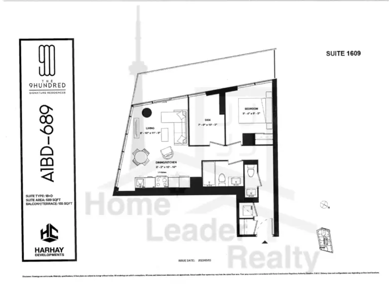 The-9Hundred-Condos-1609-1B+D-floorplan