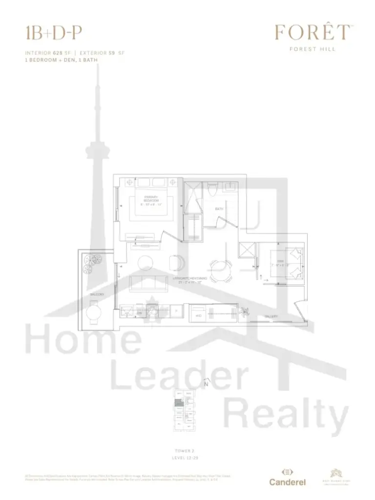 Foret-Condos-Model-1B+D-P-floorplan