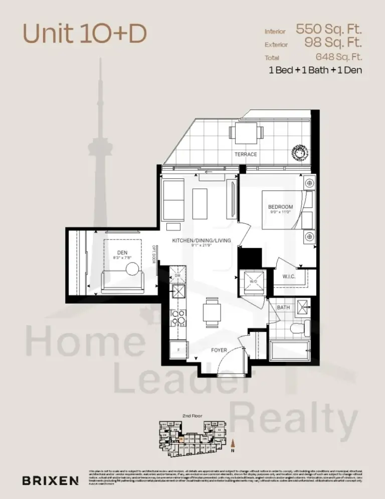 Exhale-Condos-Model-1Q+D-floorplan