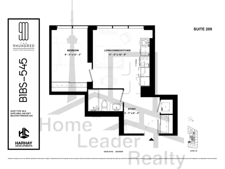 The-9Hundred-Condos-209-1B+S-floorplan