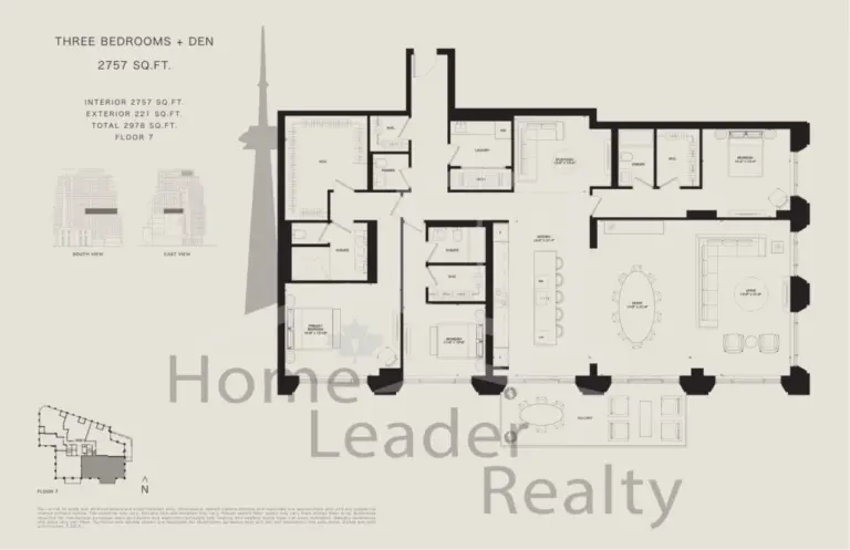 The-Bedford-Condos-2757-SqFt-3B+D-floorplan
