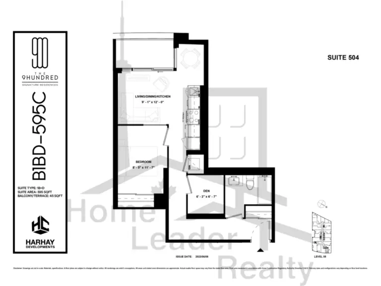 The-9Hundred-Condos-504-1B+D-floorplan