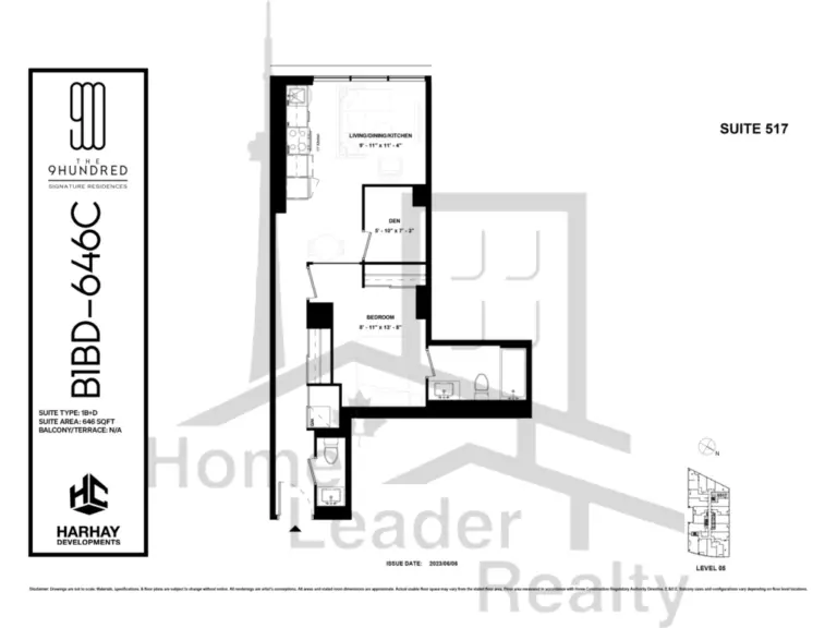 The-9Hundred-Condos-517-1B+D-floorplan