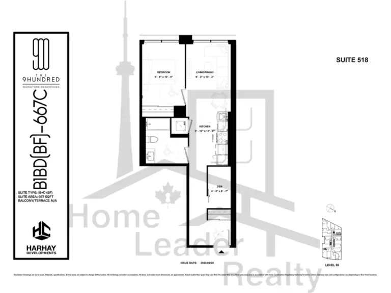 The-9Hundred-Condos-518-1B+D-floorplan