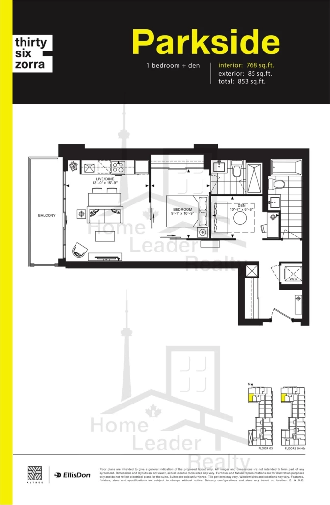 Thirty-Six-Zorra-Condos-610-1B+D-floorplan