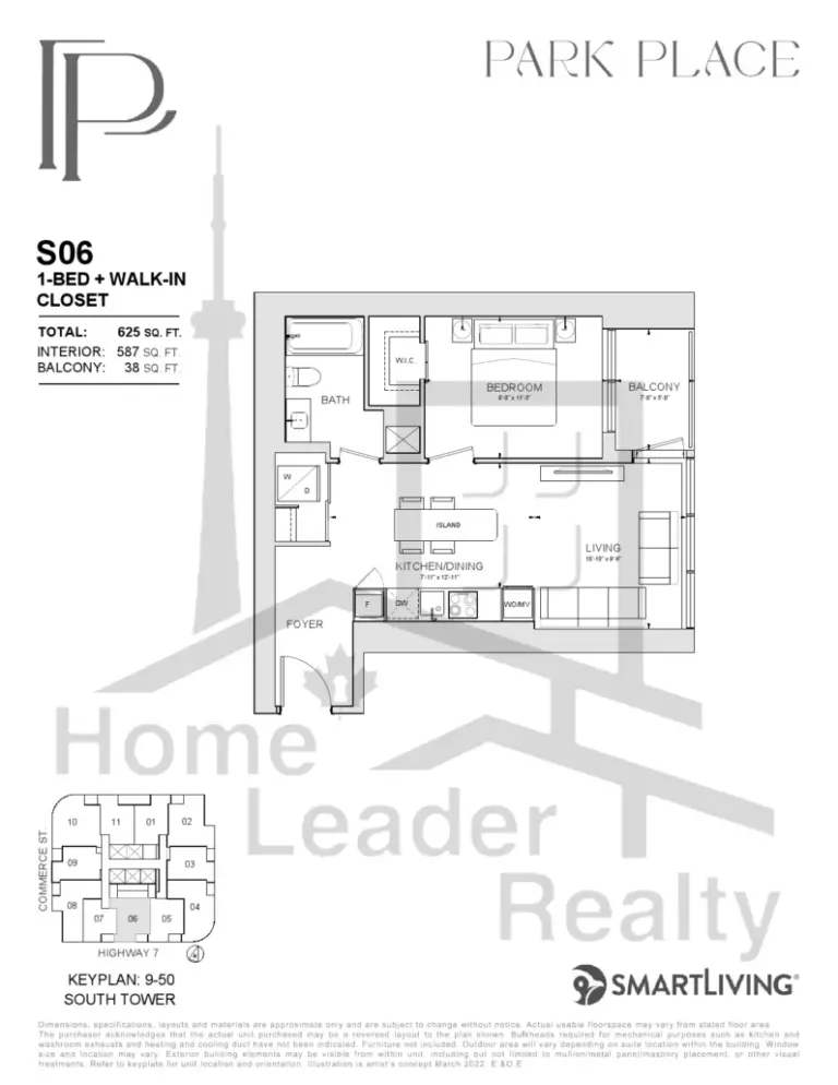 Park-Place-Condos-S06-(1Bed+Walk-in Closet)-floorplan