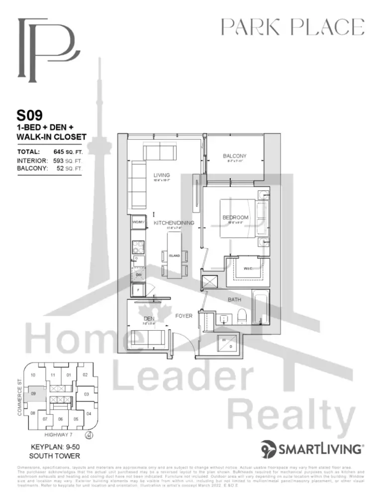 Park-Place-Condos-S09-(1Bed+Den+Walk-in Closet)-floorplan
