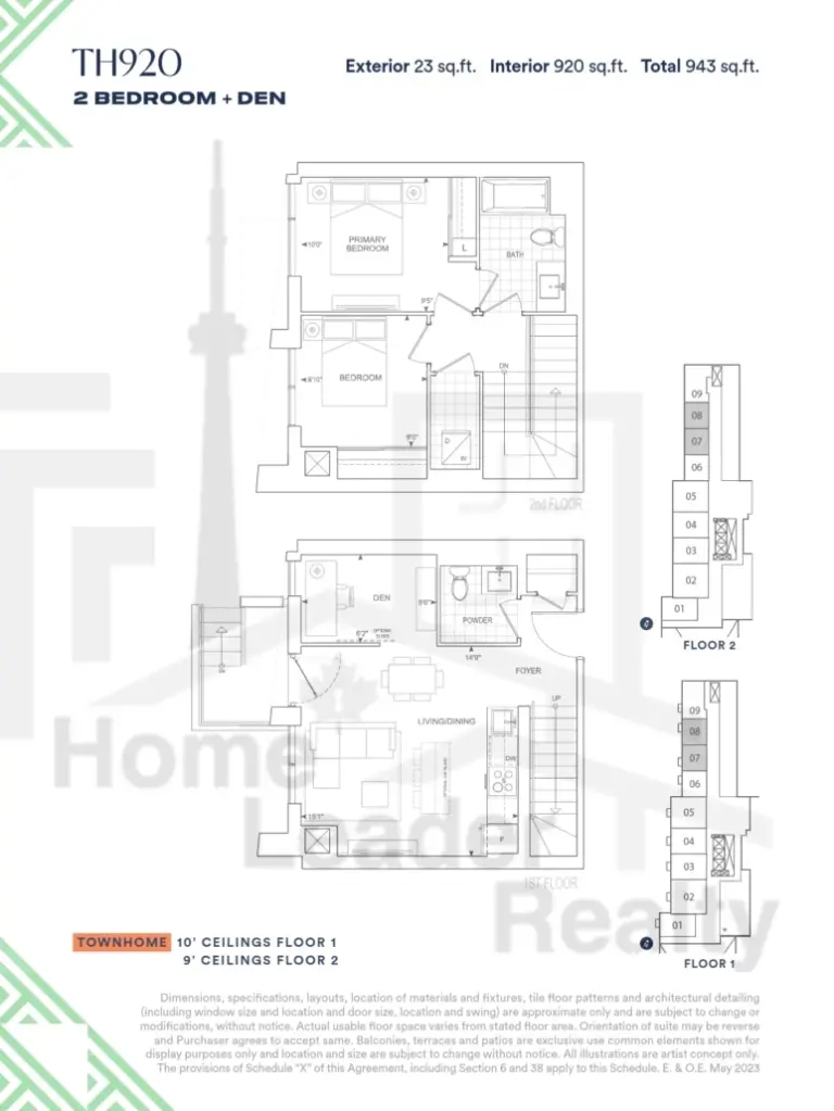 Thompson-Towers-Condos-Townhome-108-2B+D-floorplan