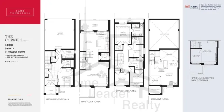 Oakpointe-Townhouse-The-Cornell-floorplan